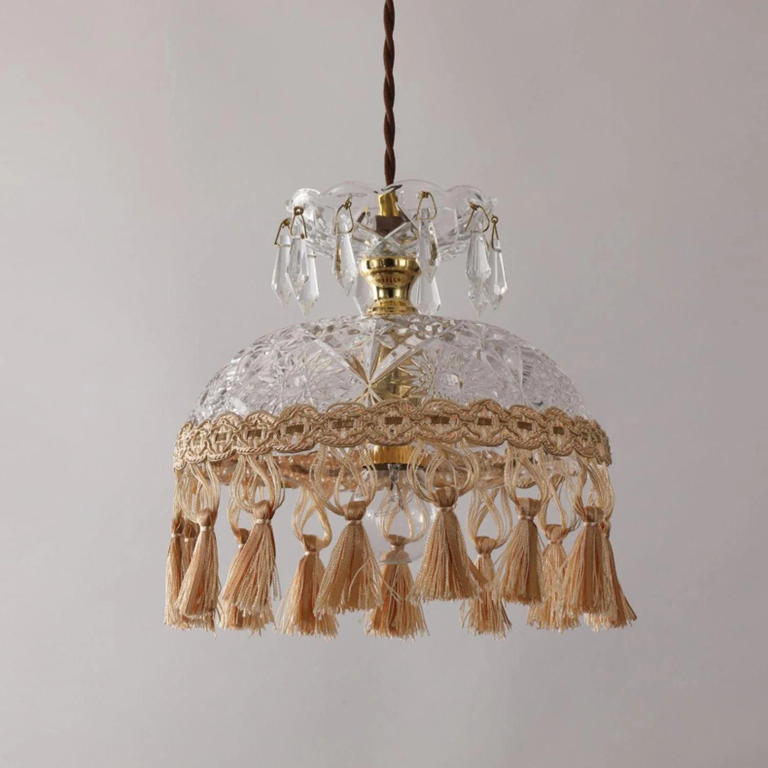 Veloce Brass Glass Luxurious Pendant Light - Image 14