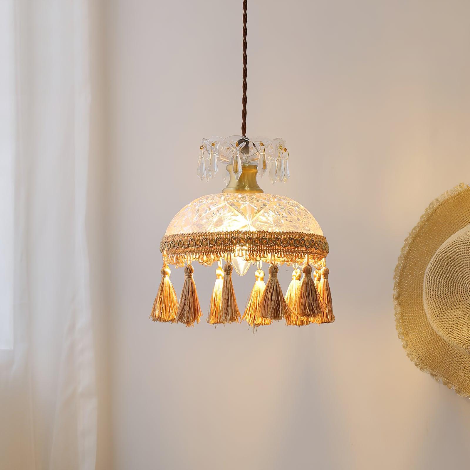 Veloce Brass Glass Luxurious Pendant Light - Image 4