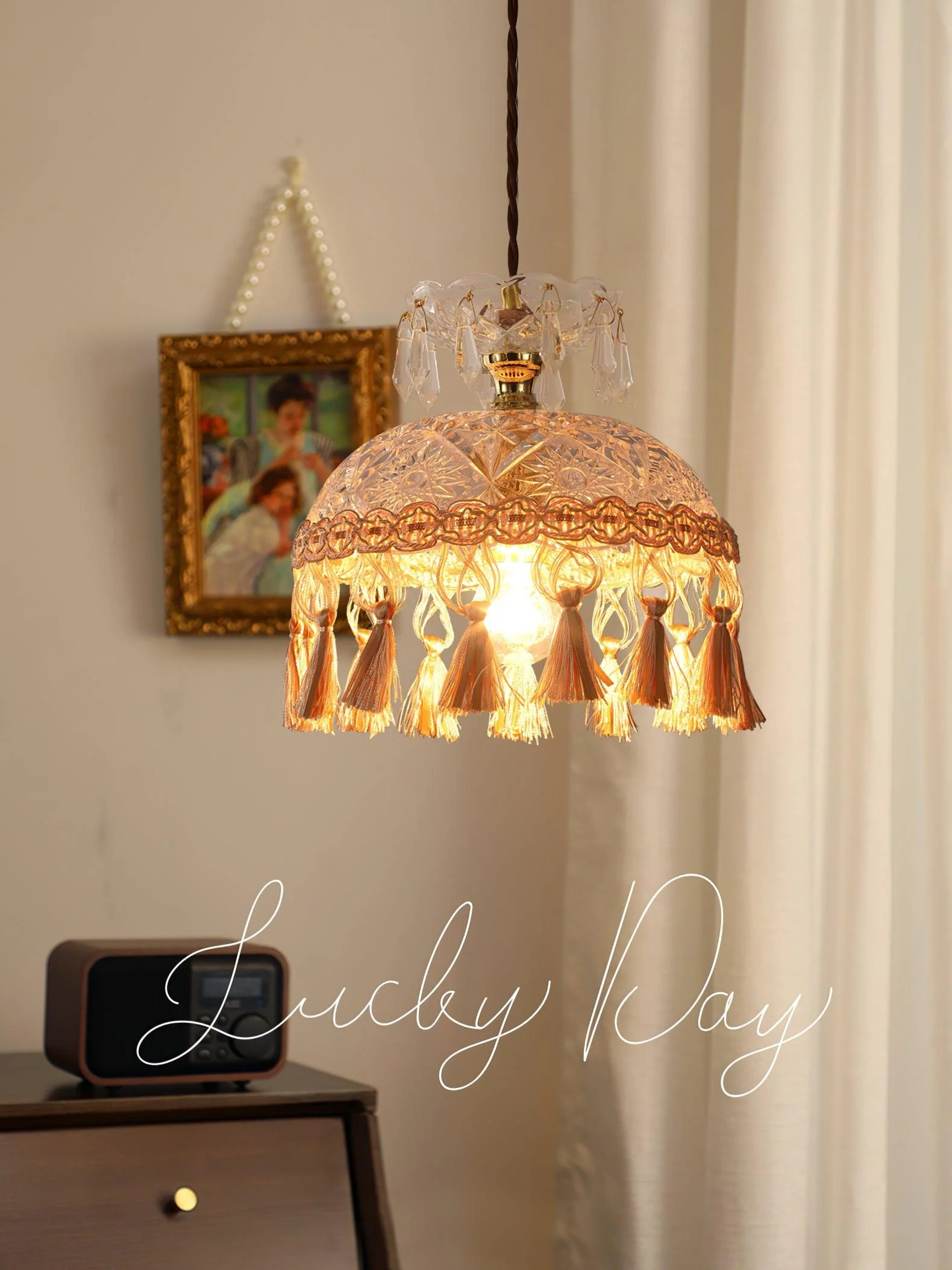 Veloce Brass Glass Luxurious Pendant Light - Image 5
