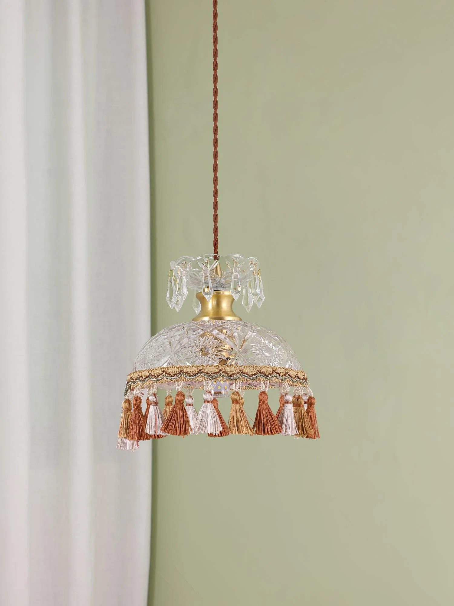 Veloce Brass Glass Luxurious Pendant Light - Image 7