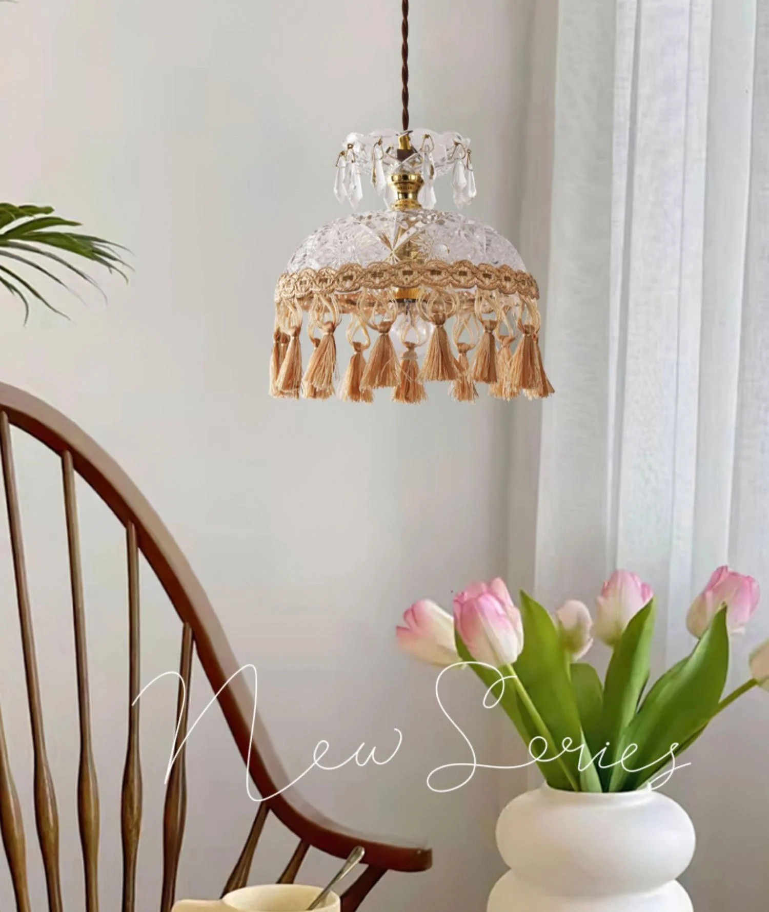 Veloce Brass Glass Luxurious Pendant Light - Image 9