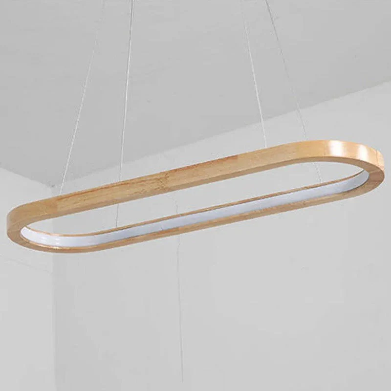 Veon Contemporary Oval Wooden Pendant Light - Image 12
