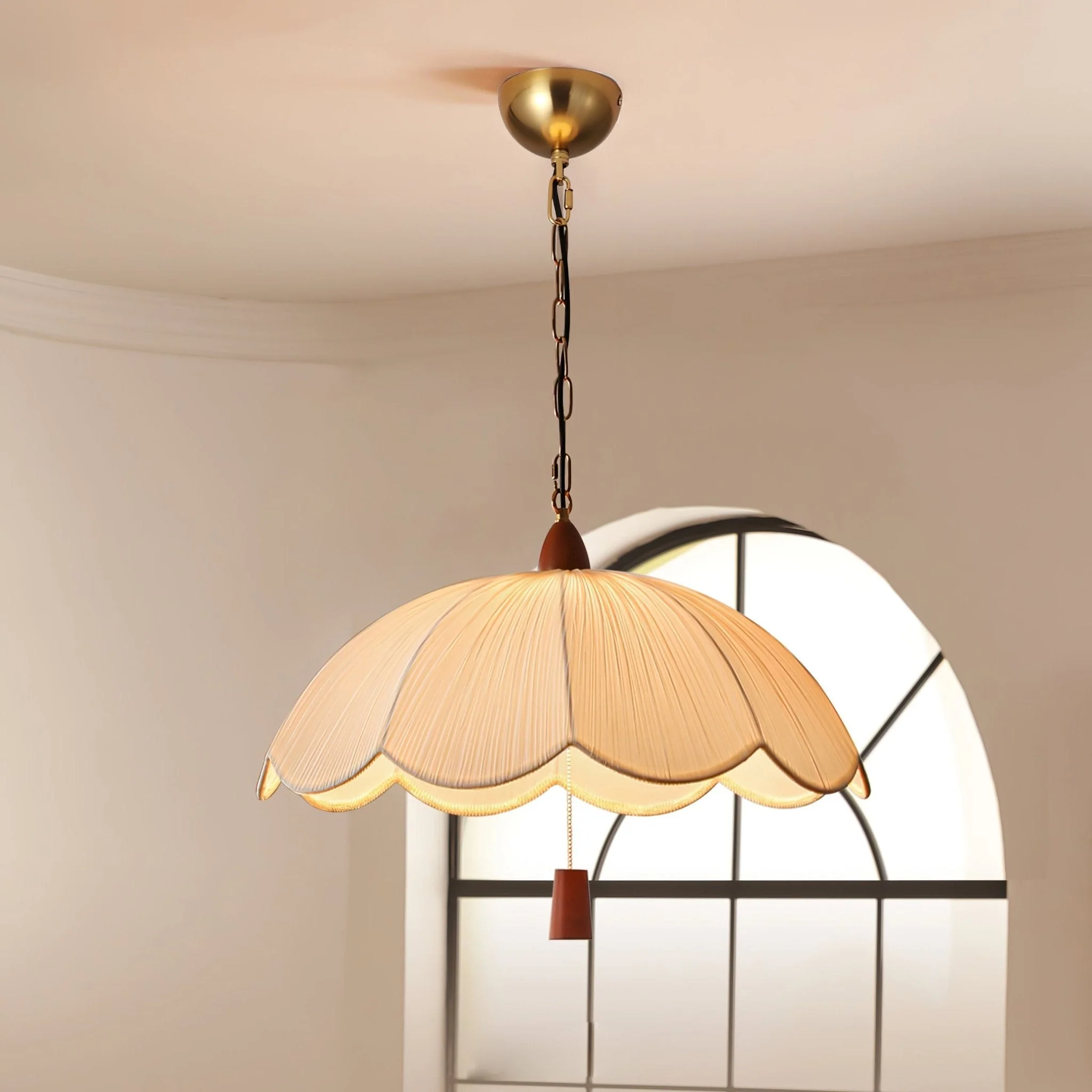 Vephael Art Nouveau Fabric Pendant Light - Image 12