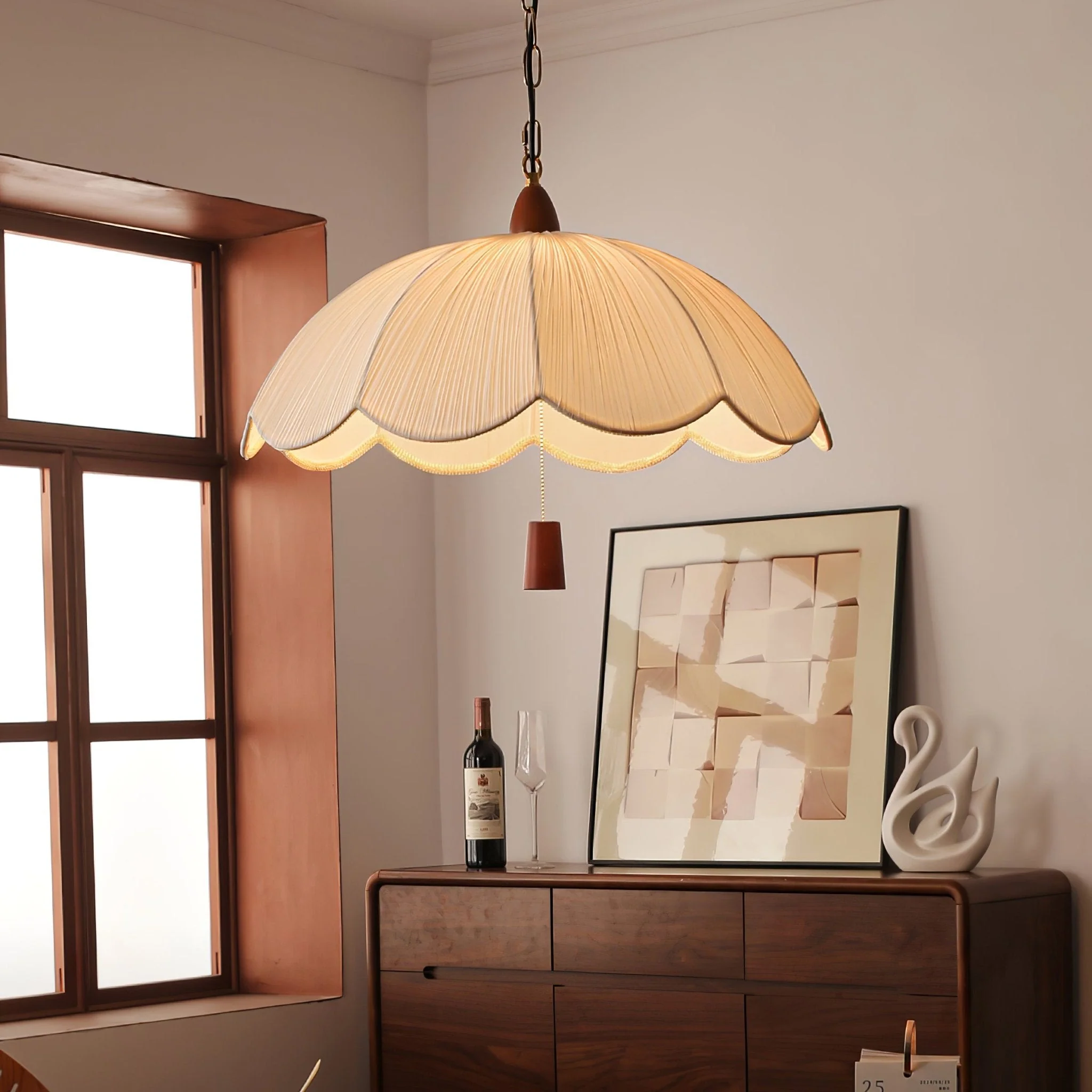 Vephael Art Nouveau Fabric Pendant Light - Image 13