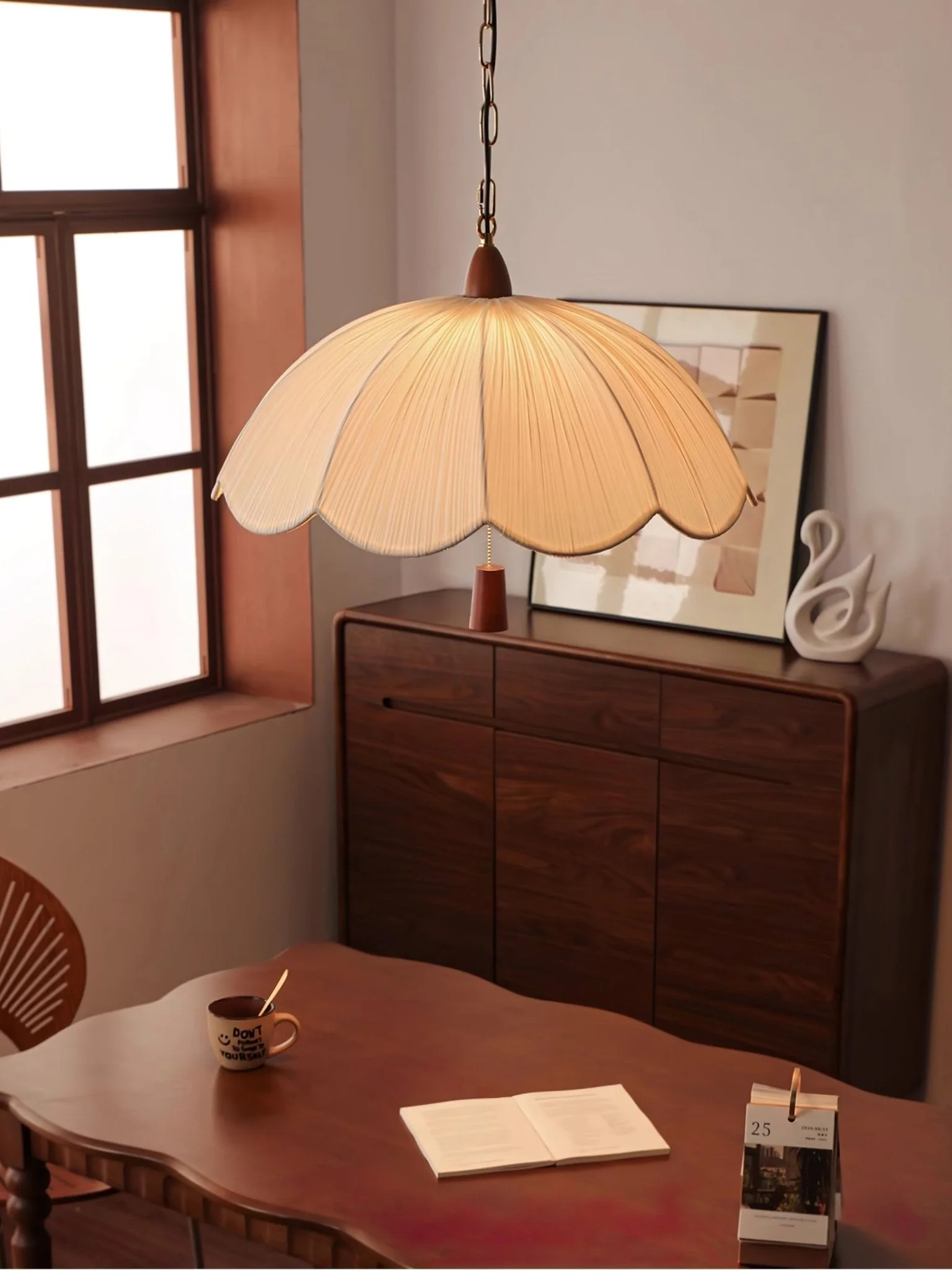 Vephael Art Nouveau Fabric Pendant Light - Image 2