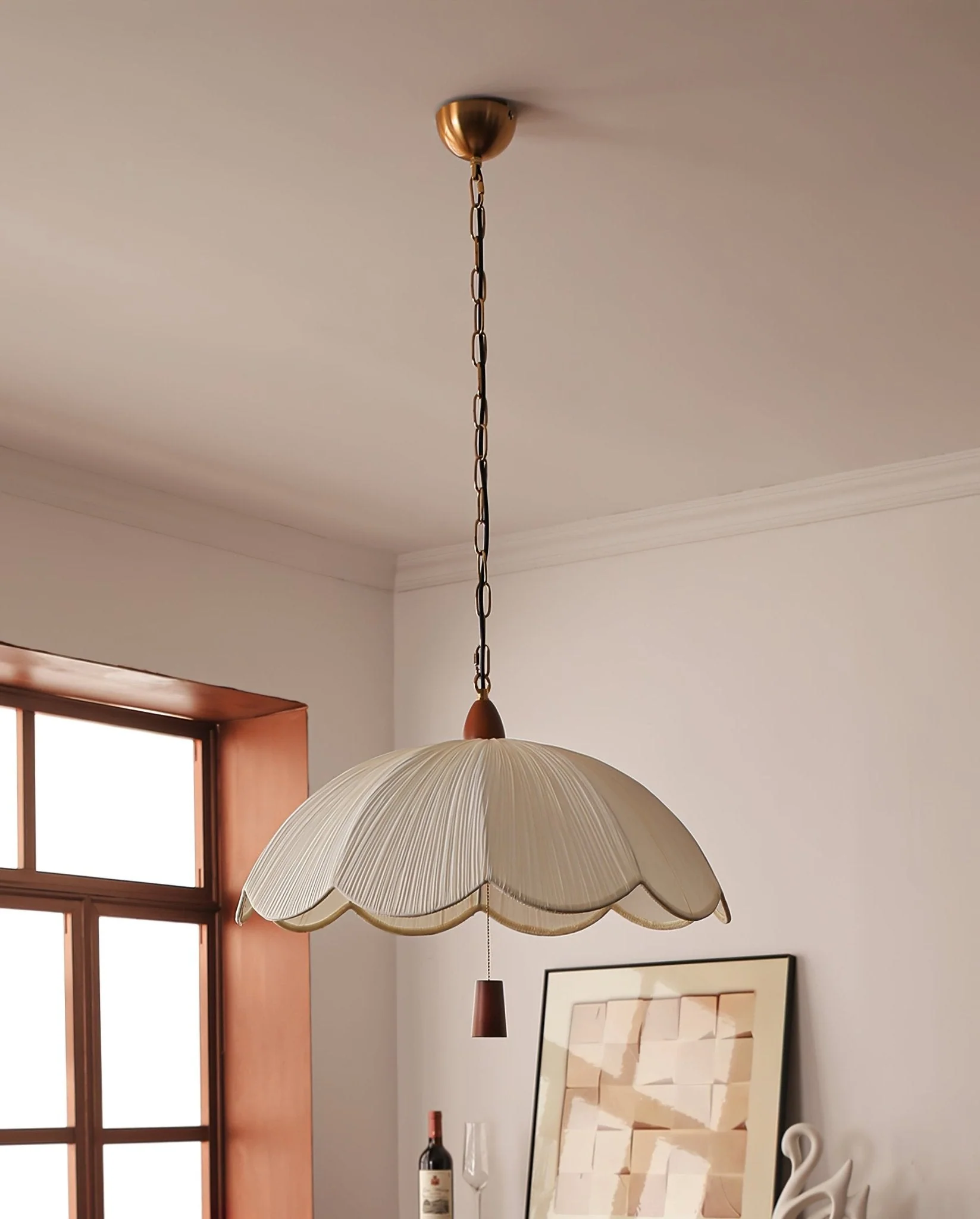 Vephael Art Nouveau Fabric Pendant Light - Image 6