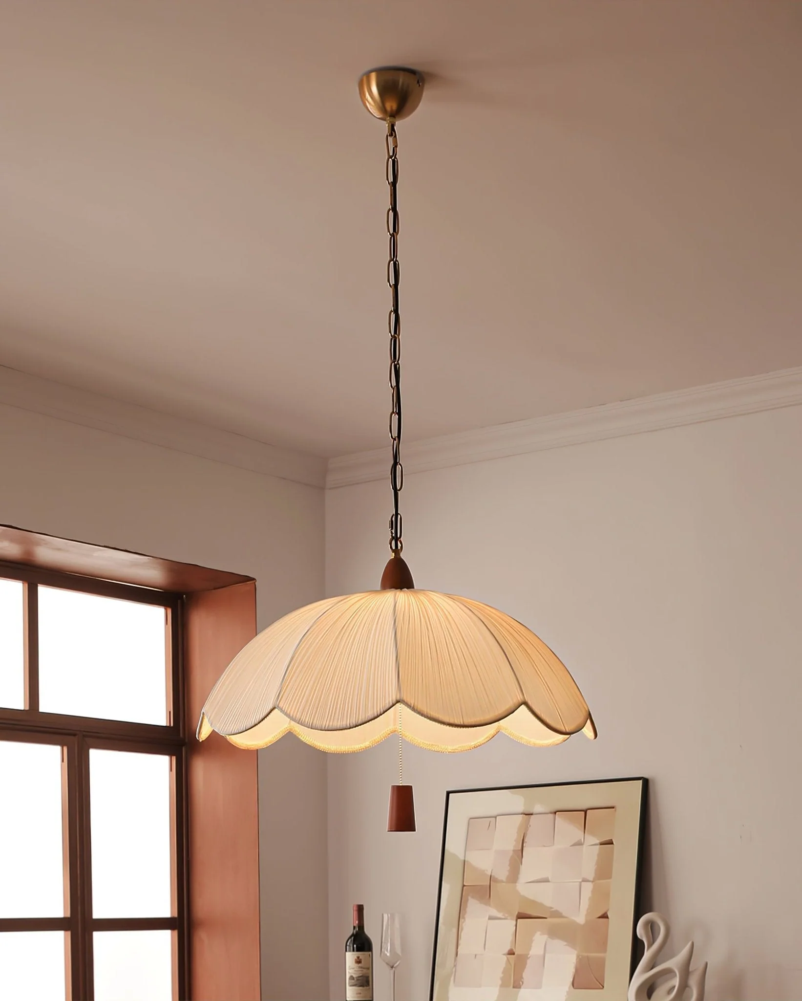 Vephael Art Nouveau Fabric Pendant Light - Image 7