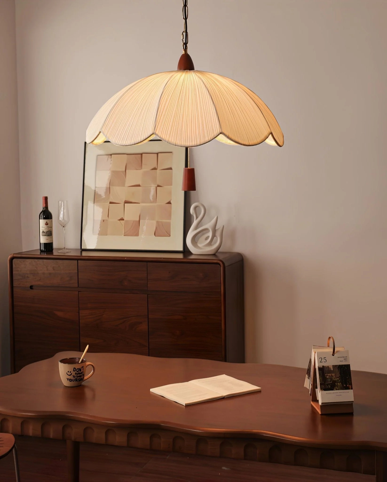 Vephael Art Nouveau Fabric Pendant Light - Image 8