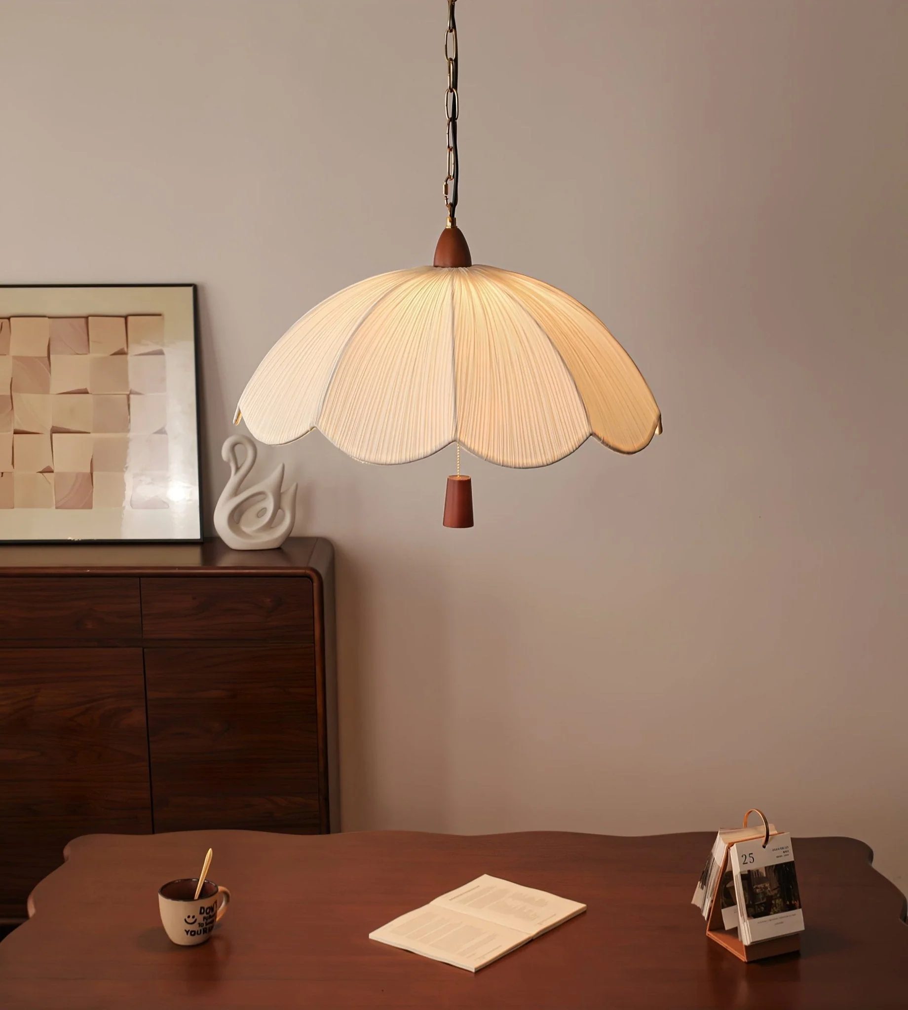 Vephael Art Nouveau Fabric Pendant Light - Image 9