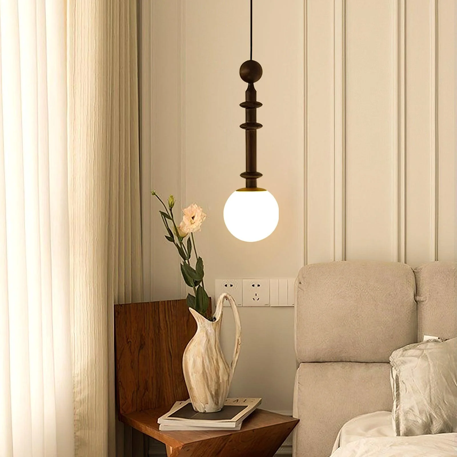 Vesera Wood Industrial Pendant Light - Image 4