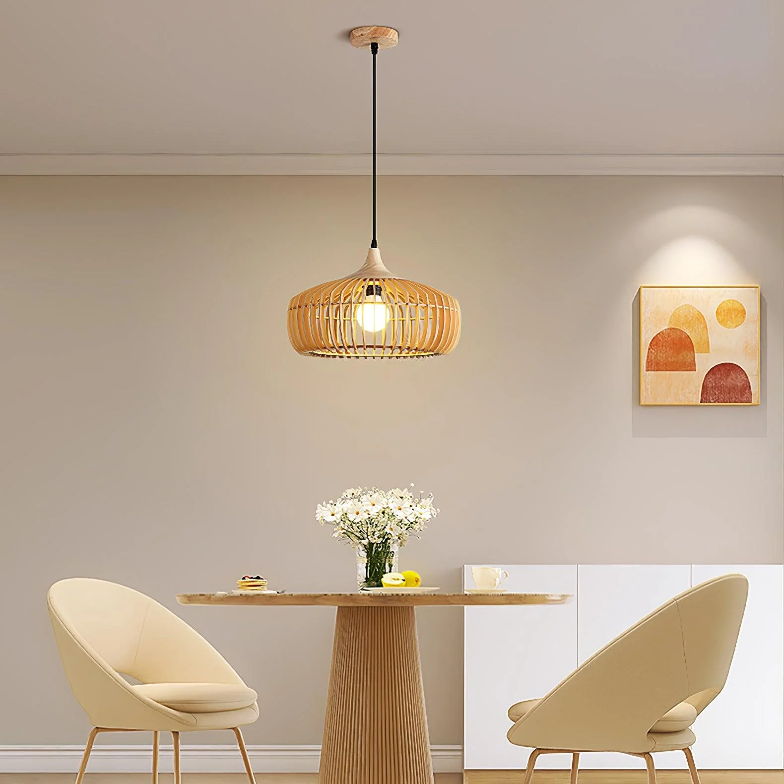 Vesva Wooden Retro Pendant Lamp - Image 11