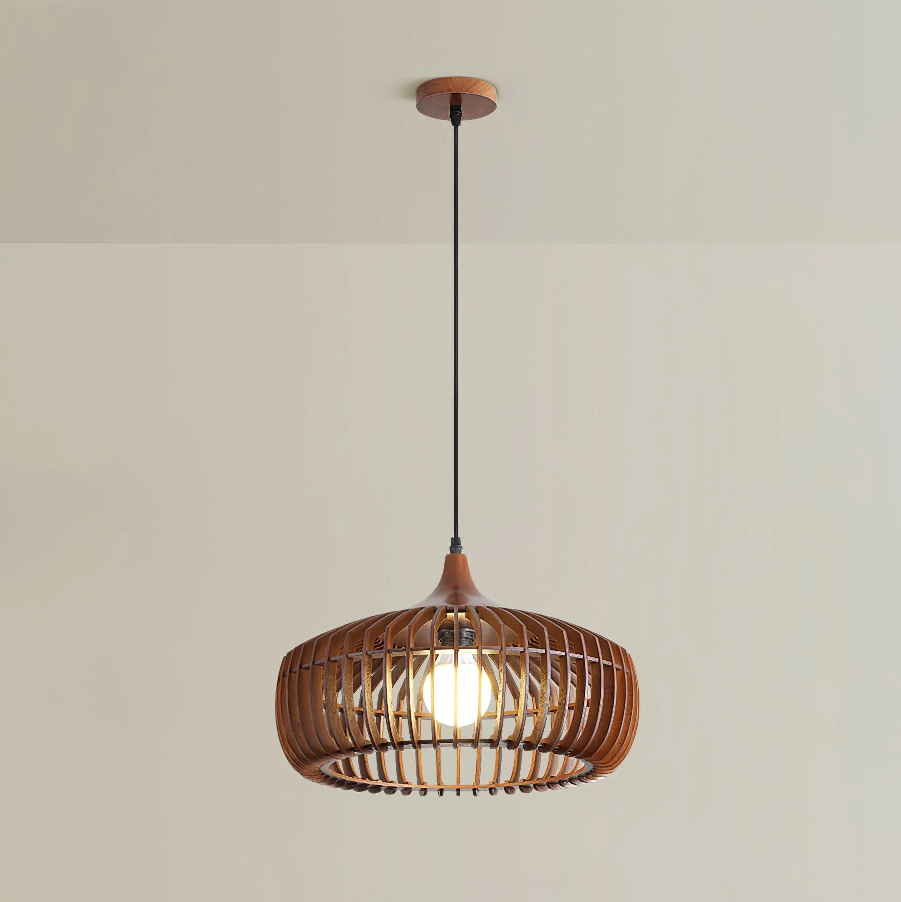 Vesva Wooden Retro Pendant Lamp - Image 4