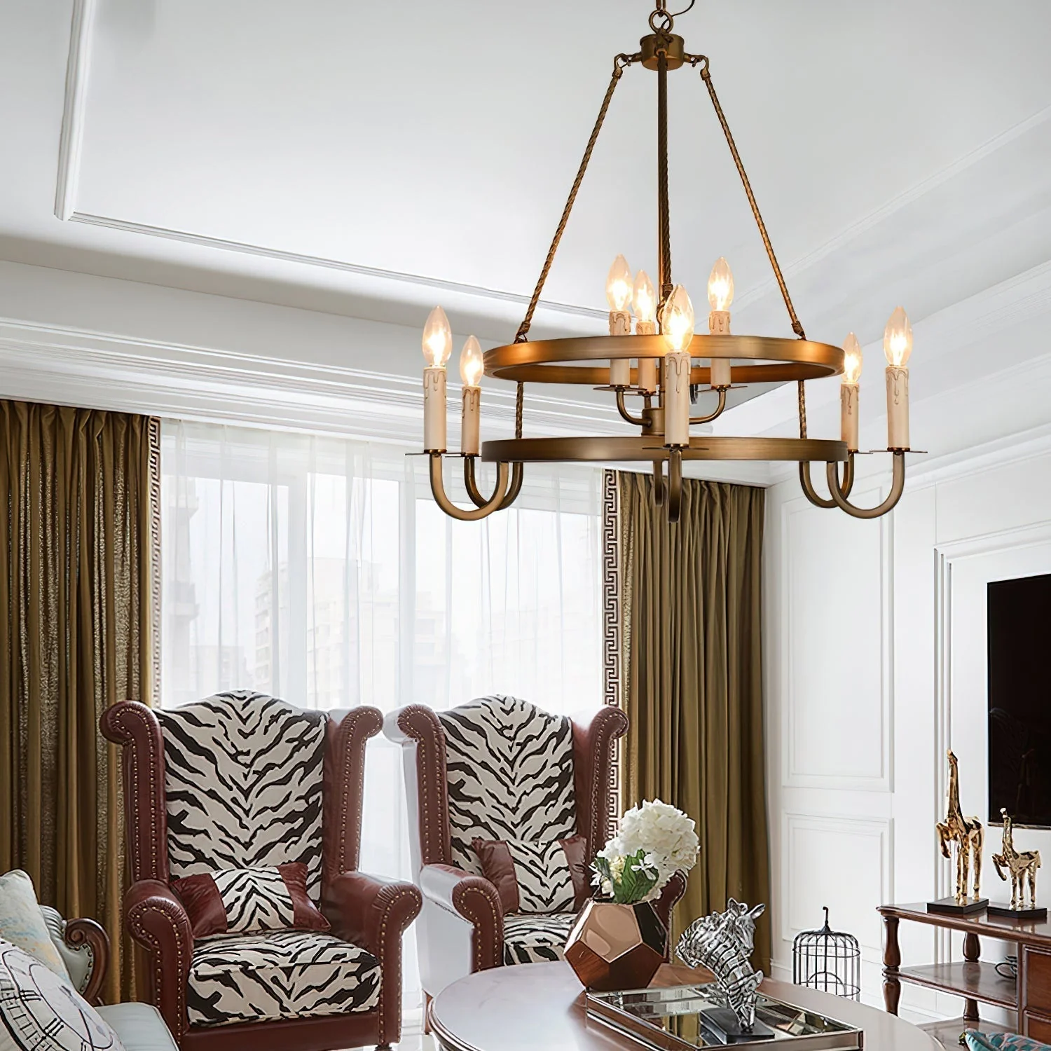 Vintara Brass Candle Chandelier - Image 21