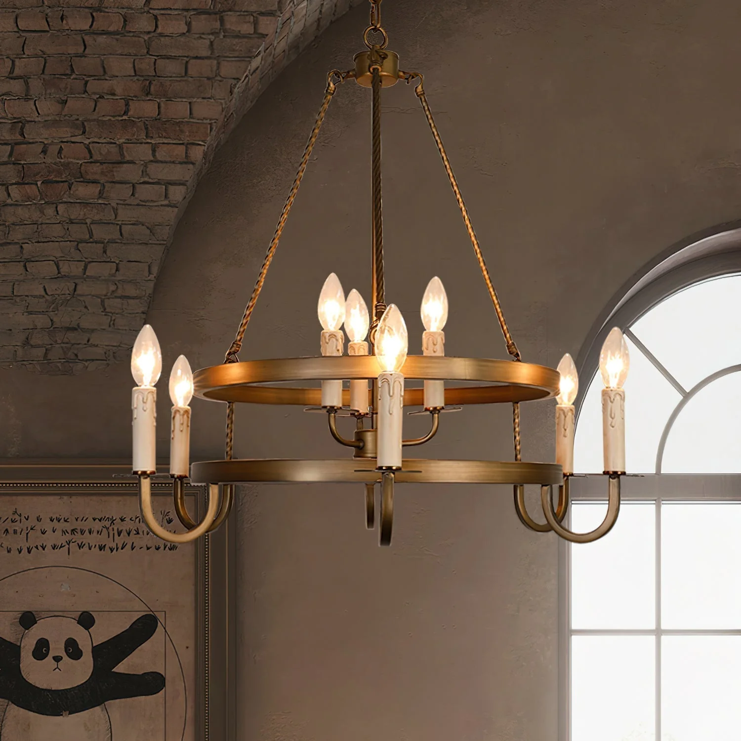 Vintara Brass Candle Chandelier - Image 4