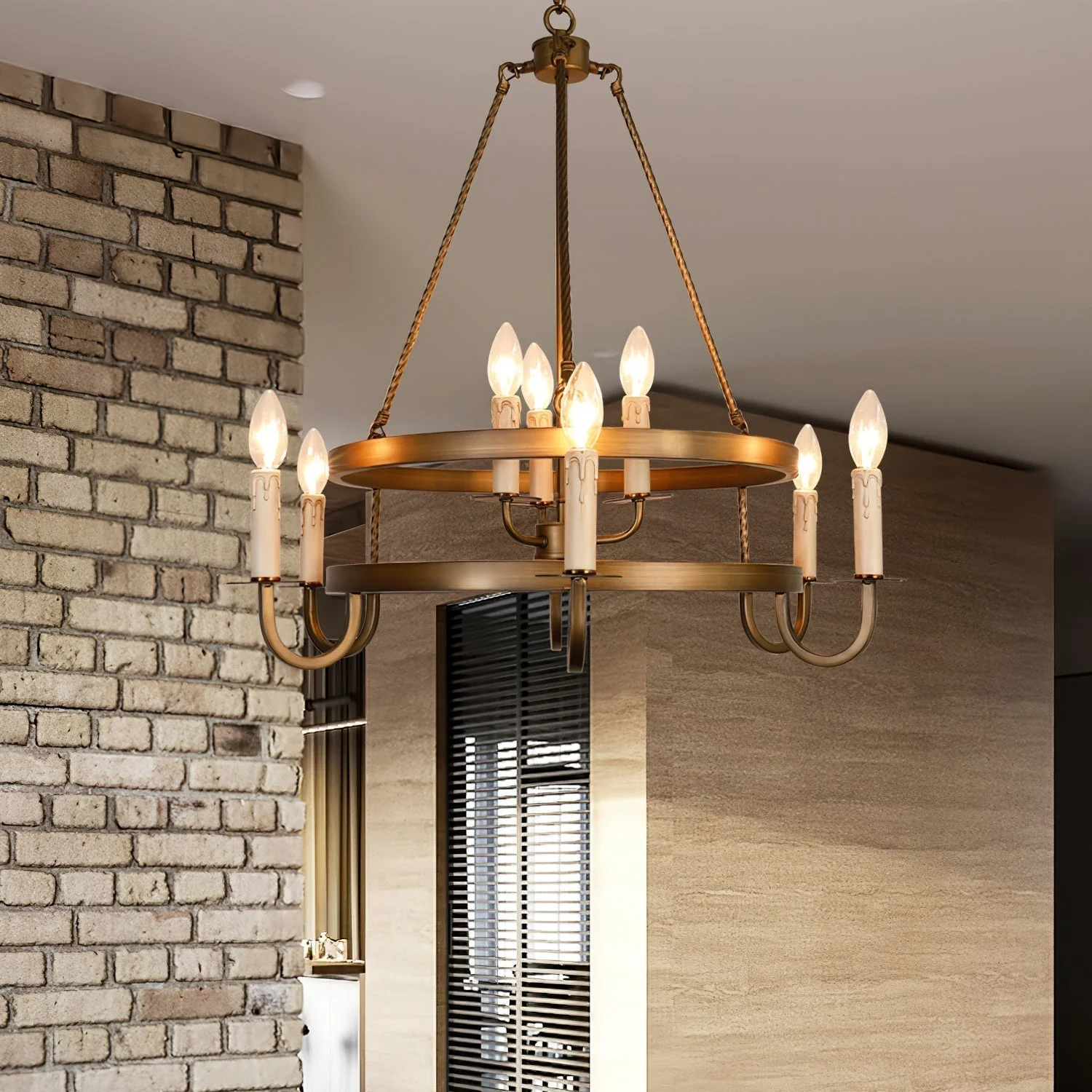 Vintara Brass Candle Chandelier - Image 7
