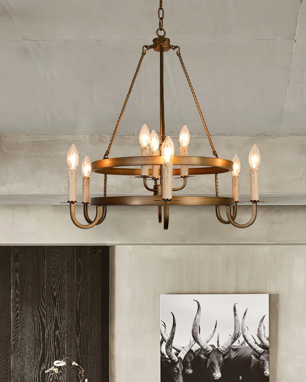 Vintara Brass Candle Chandelier - Image 8