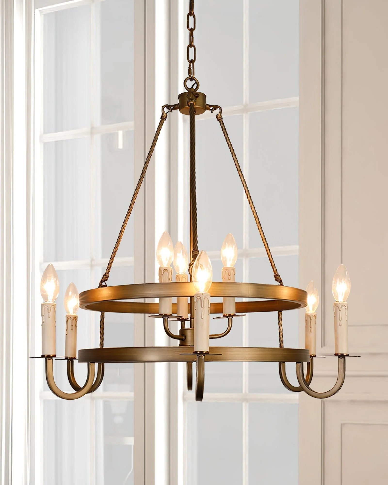 Vintara Brass Candle Chandelier - Image 9