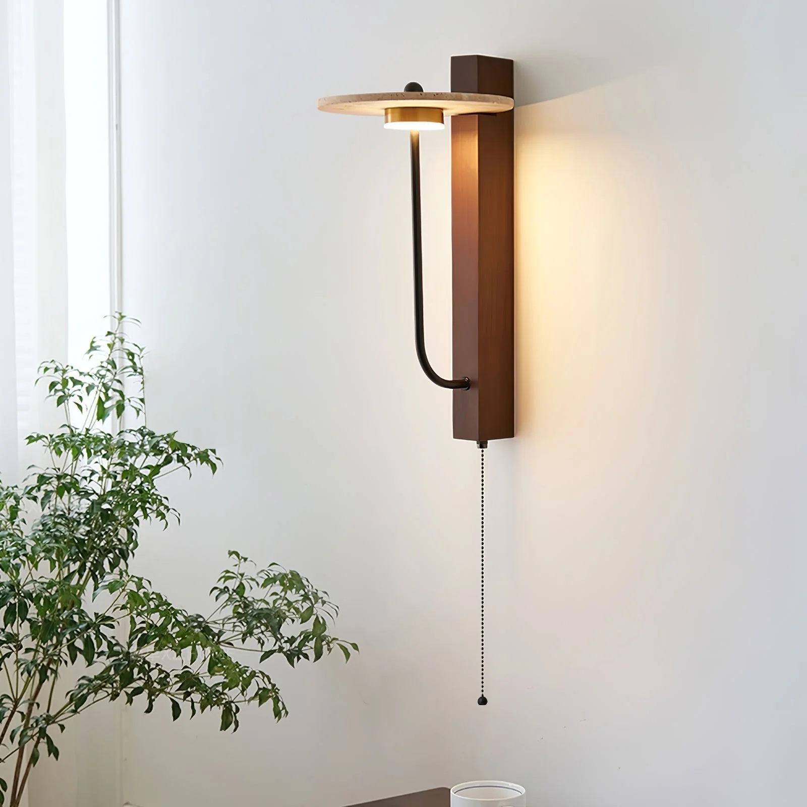 Viphayra Lever Arm Travertine Wall Light - Image 10