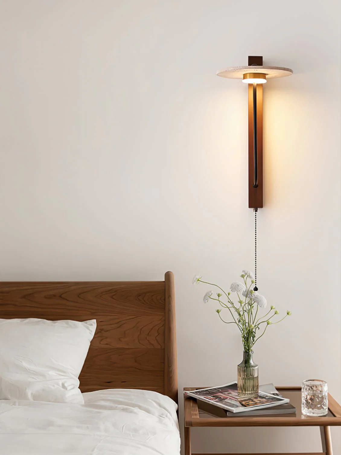 Viphayra Lever Arm Travertine Wall Light - Image 13