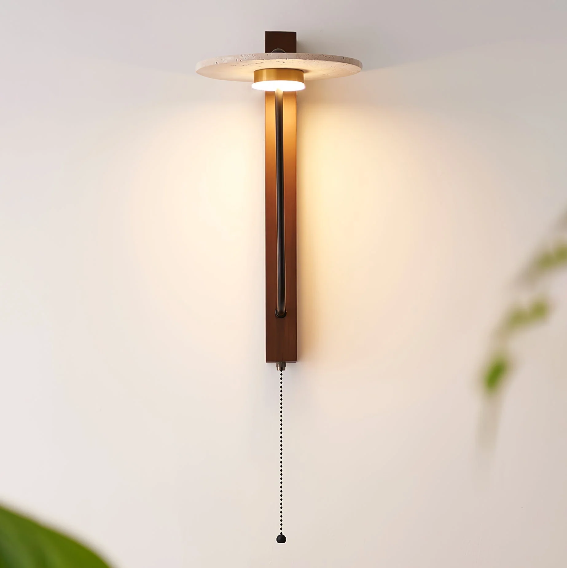 Viphayra Lever Arm Travertine Wall Light - Image 19