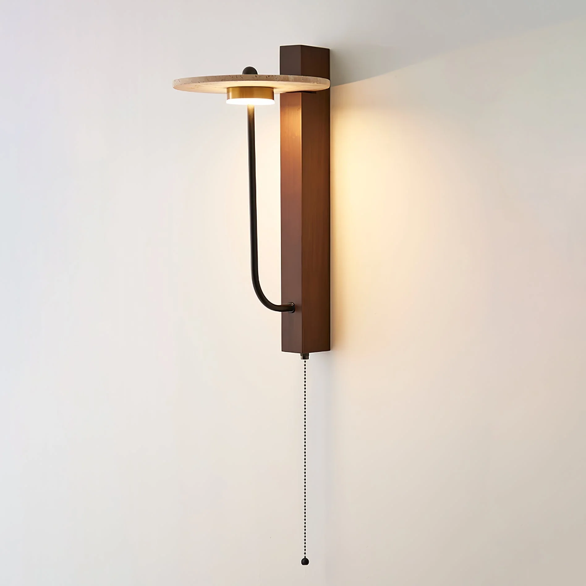 Viphayra Lever Arm Travertine Wall Light - Image 6