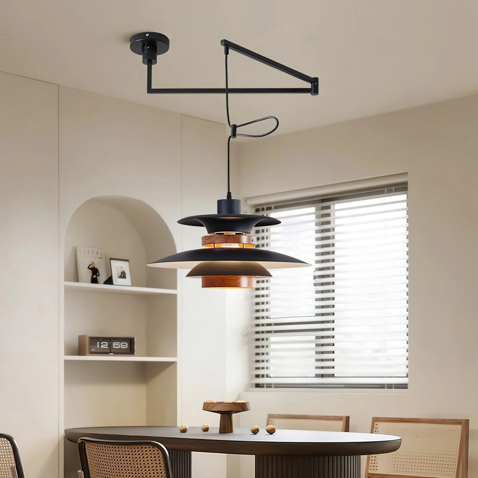 Virelith Steel & Wood Pendant Lamp - Image 4