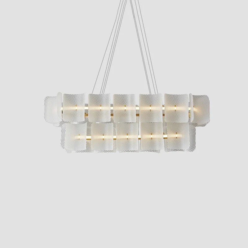 Virinia Postmodern Luxury Rectangle Brass Glass Pendant Lamp - Image 10