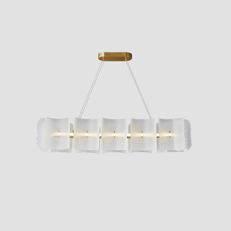 Virinia Postmodern Luxury Rectangle Brass Glass Pendant Lamp - Image 11