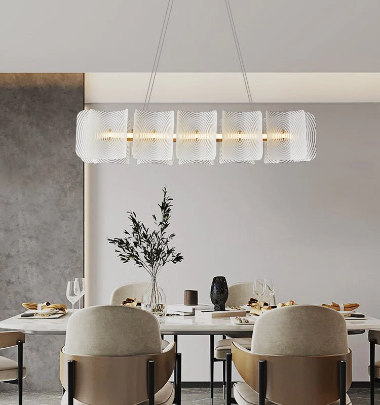 Virinia Postmodern Luxury Rectangle Brass Glass Pendant Lamp - Image 14