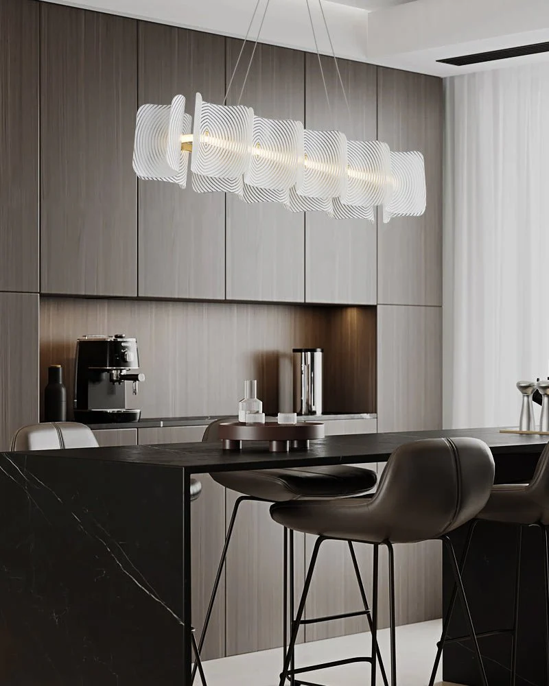 Virinia Postmodern Luxury Rectangle Brass Glass Pendant Lamp - Image 5