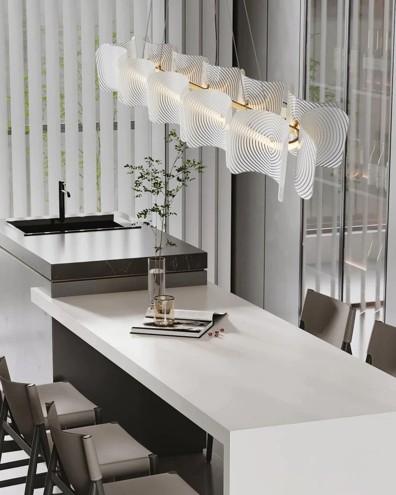 Virinia Postmodern Luxury Rectangle Brass Glass Pendant Lamp - Image 6