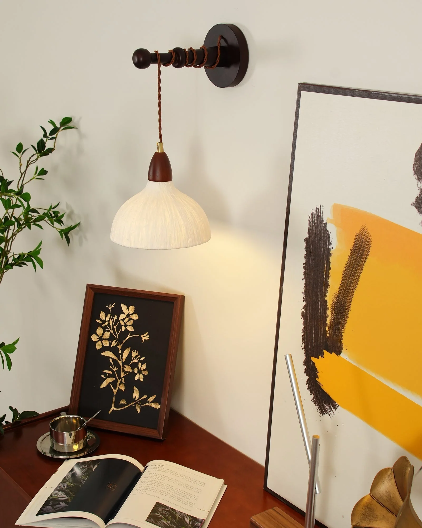 Vitheos Elegance Natural Walnut Wood Wall Lamp - Image 38