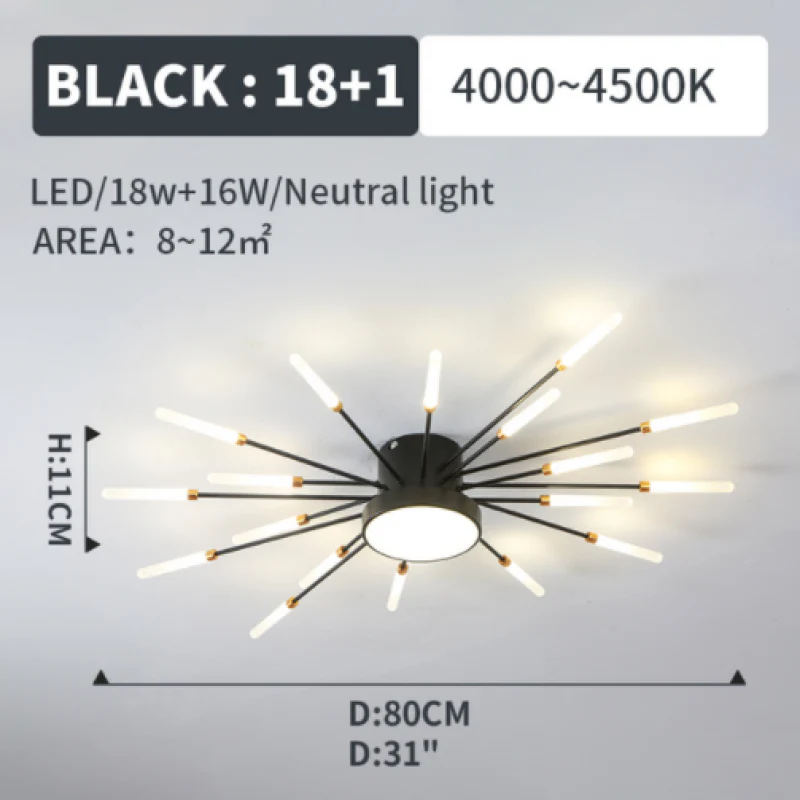 Wesley Modern Home Decoration Fireworks LED Ceiling Light - Image 15