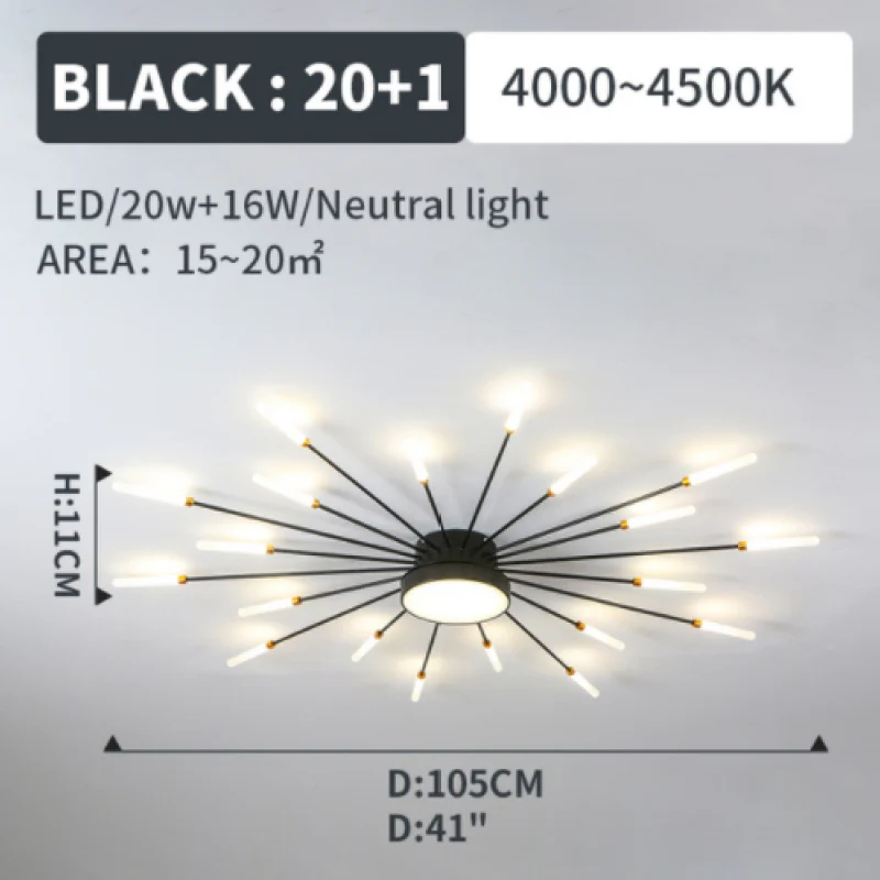 Wesley Modern Home Decoration Fireworks LED Ceiling Light - Image 17