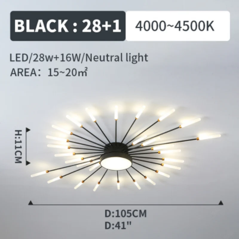 Wesley Modern Home Decoration Fireworks LED Ceiling Light - Image 18