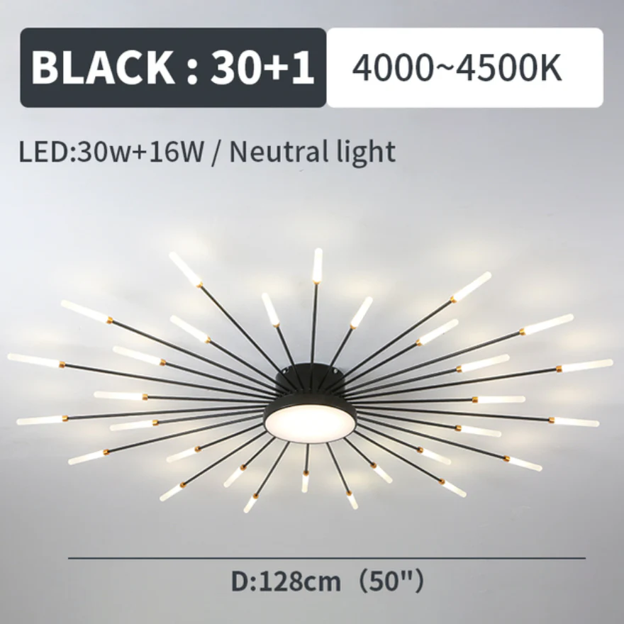 Wesley Modern Home Decoration Fireworks LED Ceiling Light - Image 20