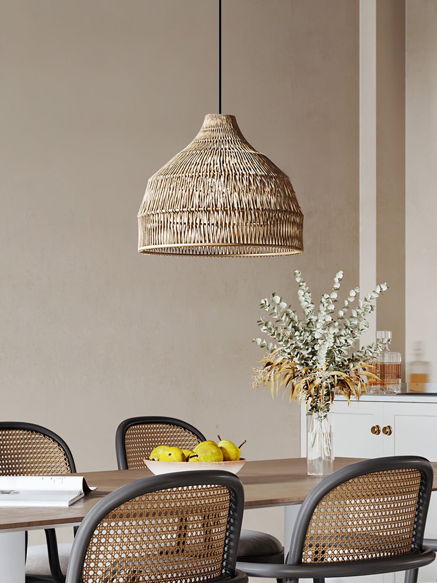 Wickora Vintage Wicker Pendant Lamp - Image 10