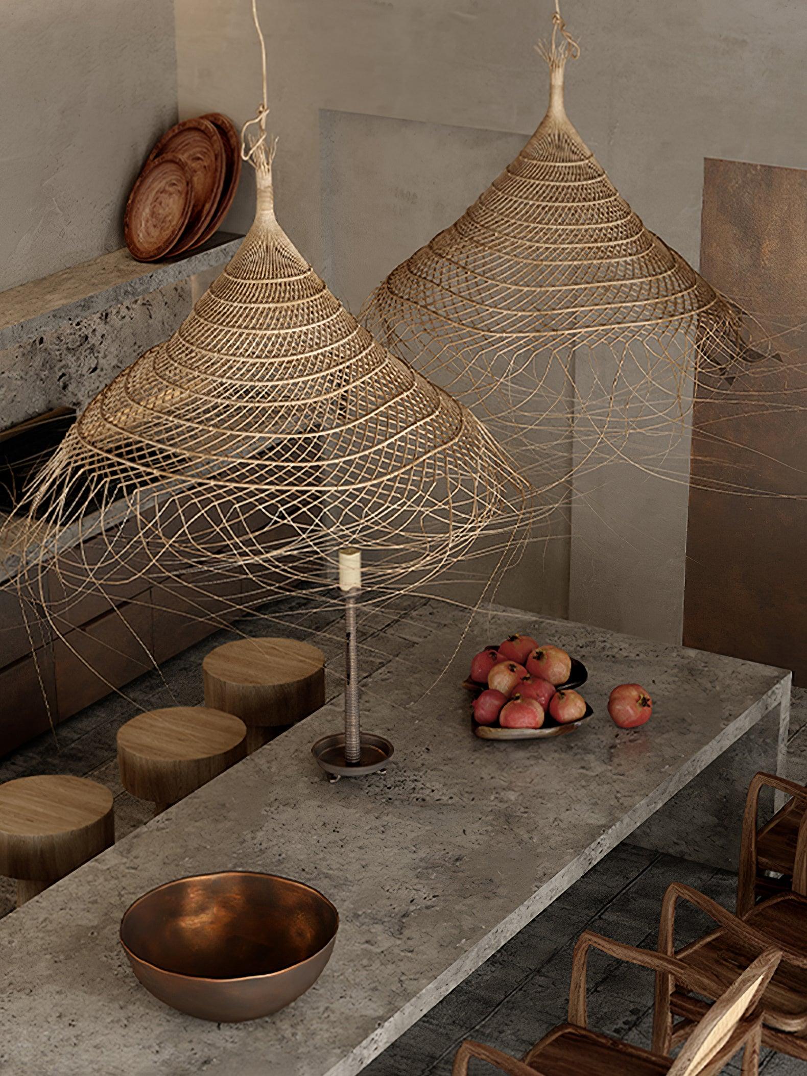 Wickora Vintage Wicker Pendant Lamp - Image 15