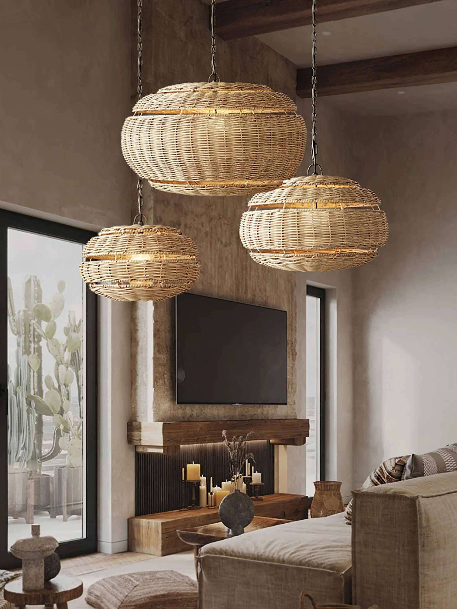 Wickora Vintage Wicker Pendant Lamp - Image 19