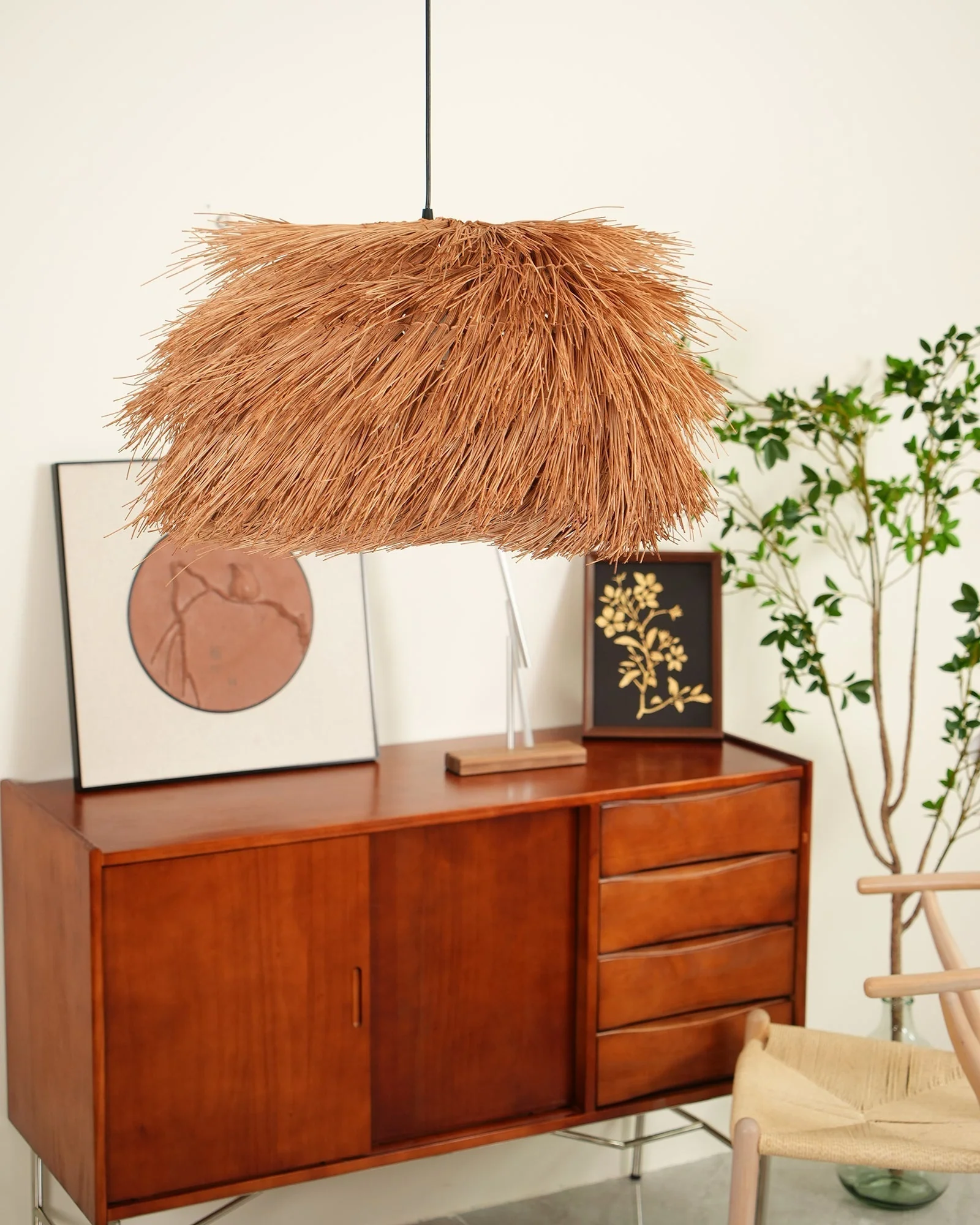 Wickora Vintage Wicker Pendant Lamp - Image 23