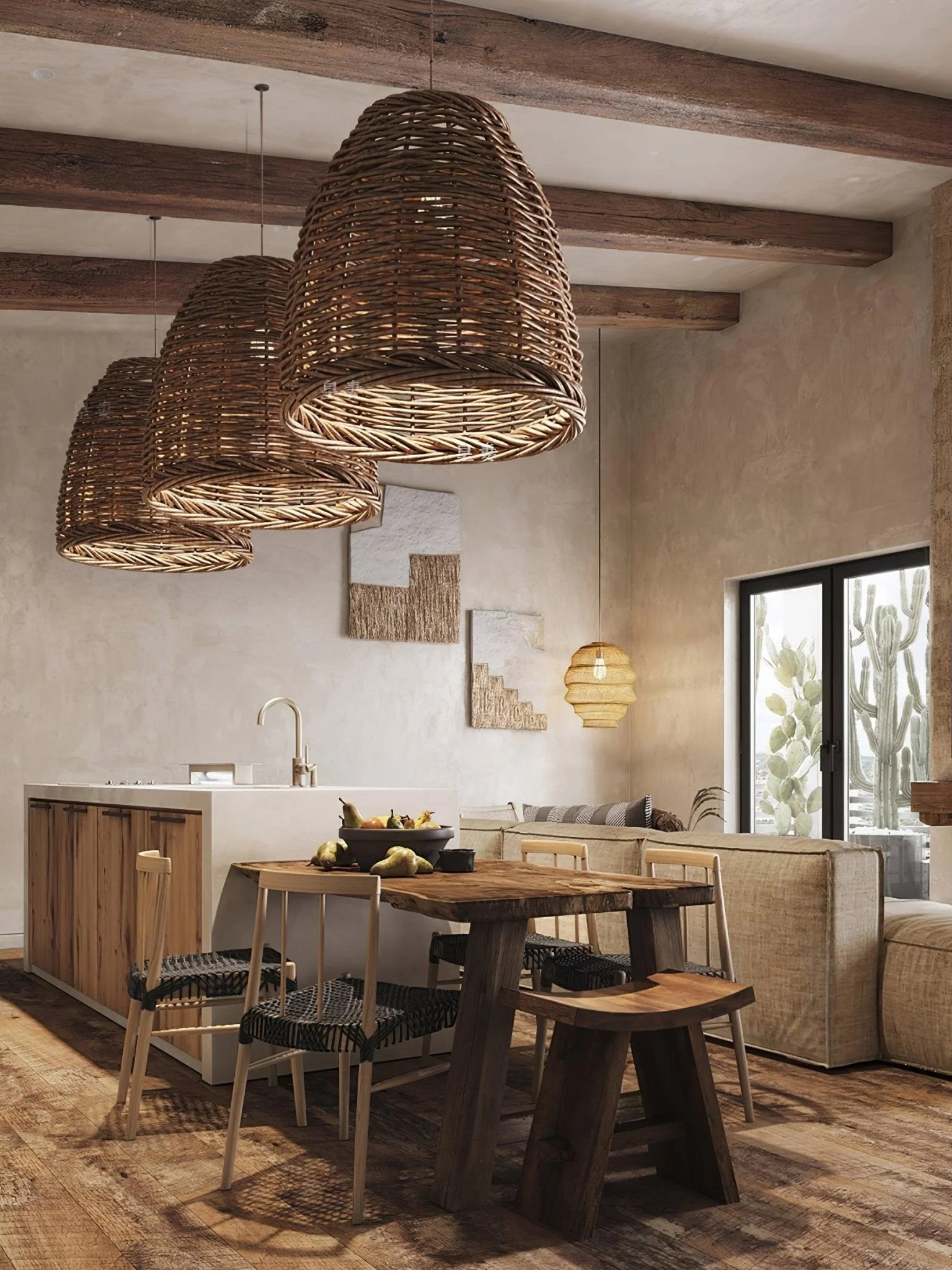 Wickora Vintage Wicker Pendant Lamp - Image 27