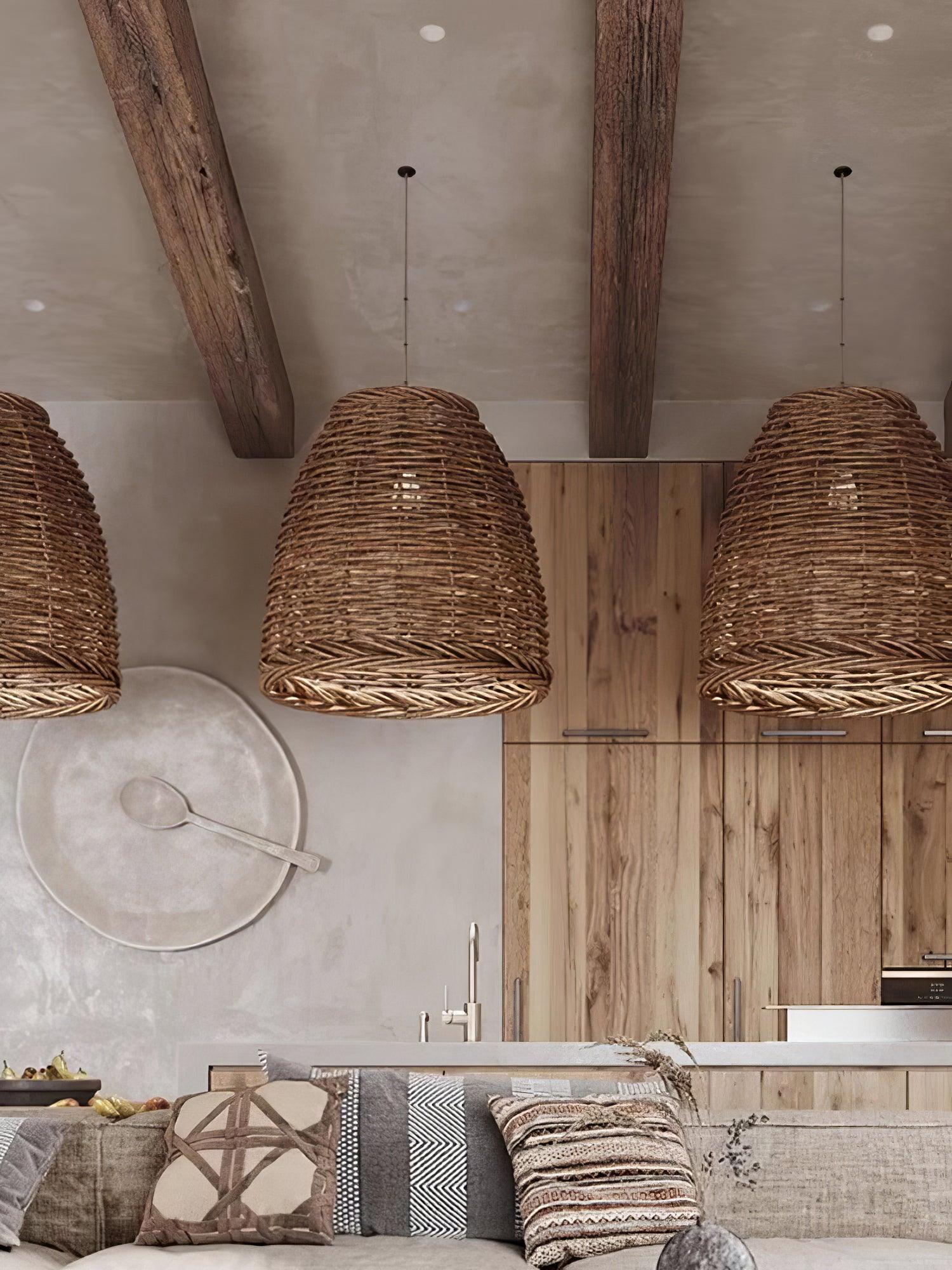 Wickora Vintage Wicker Pendant Lamp - Image 28