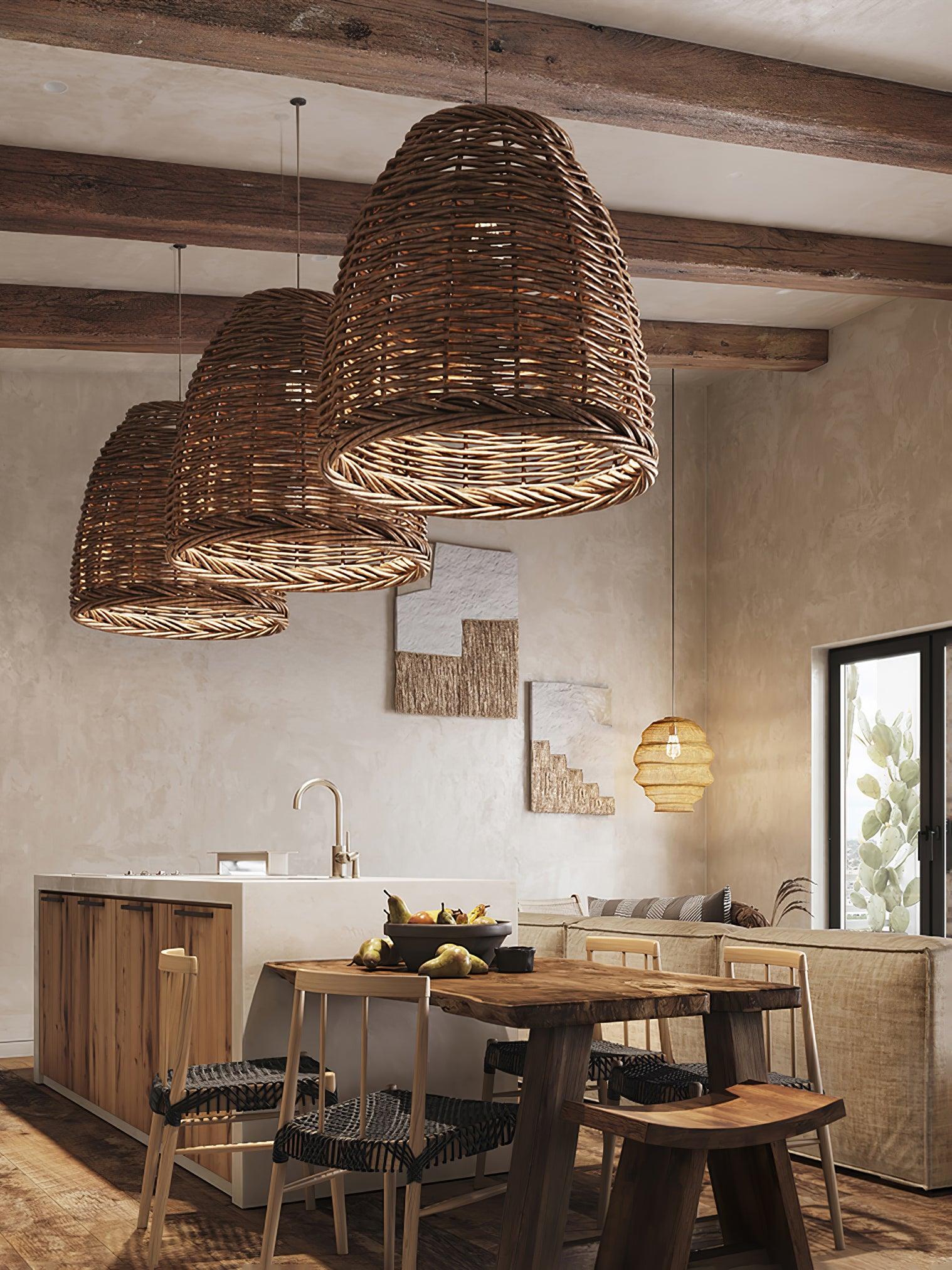Wickora Vintage Wicker Pendant Lamp - Image 40