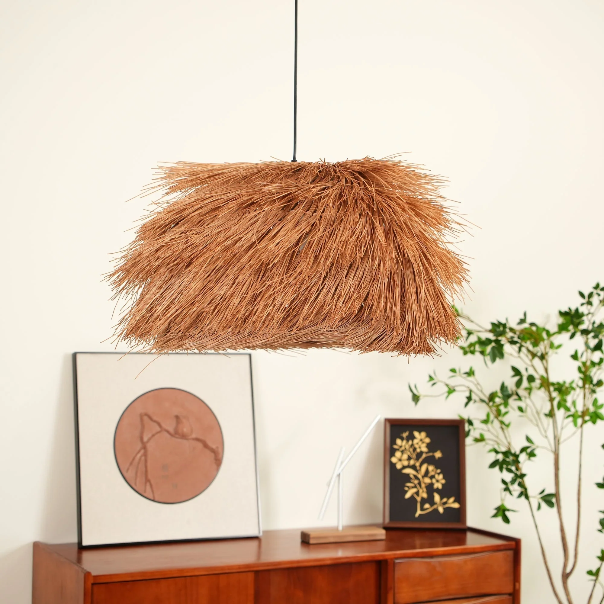 Wickora Vintage Wicker Pendant Lamp - Image 51