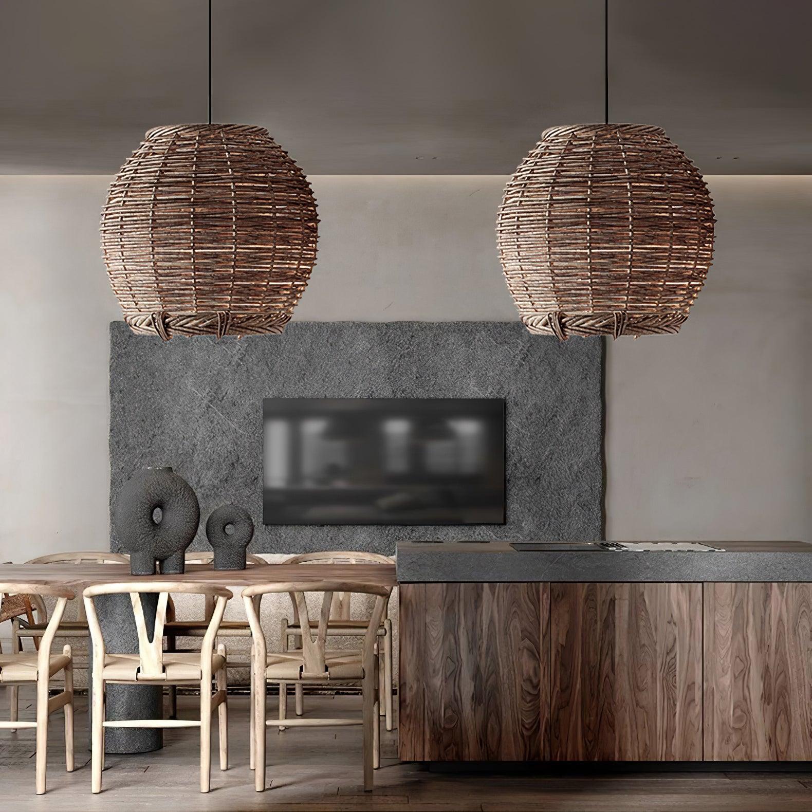Wickora Vintage Wicker Pendant Lamp - Image 53