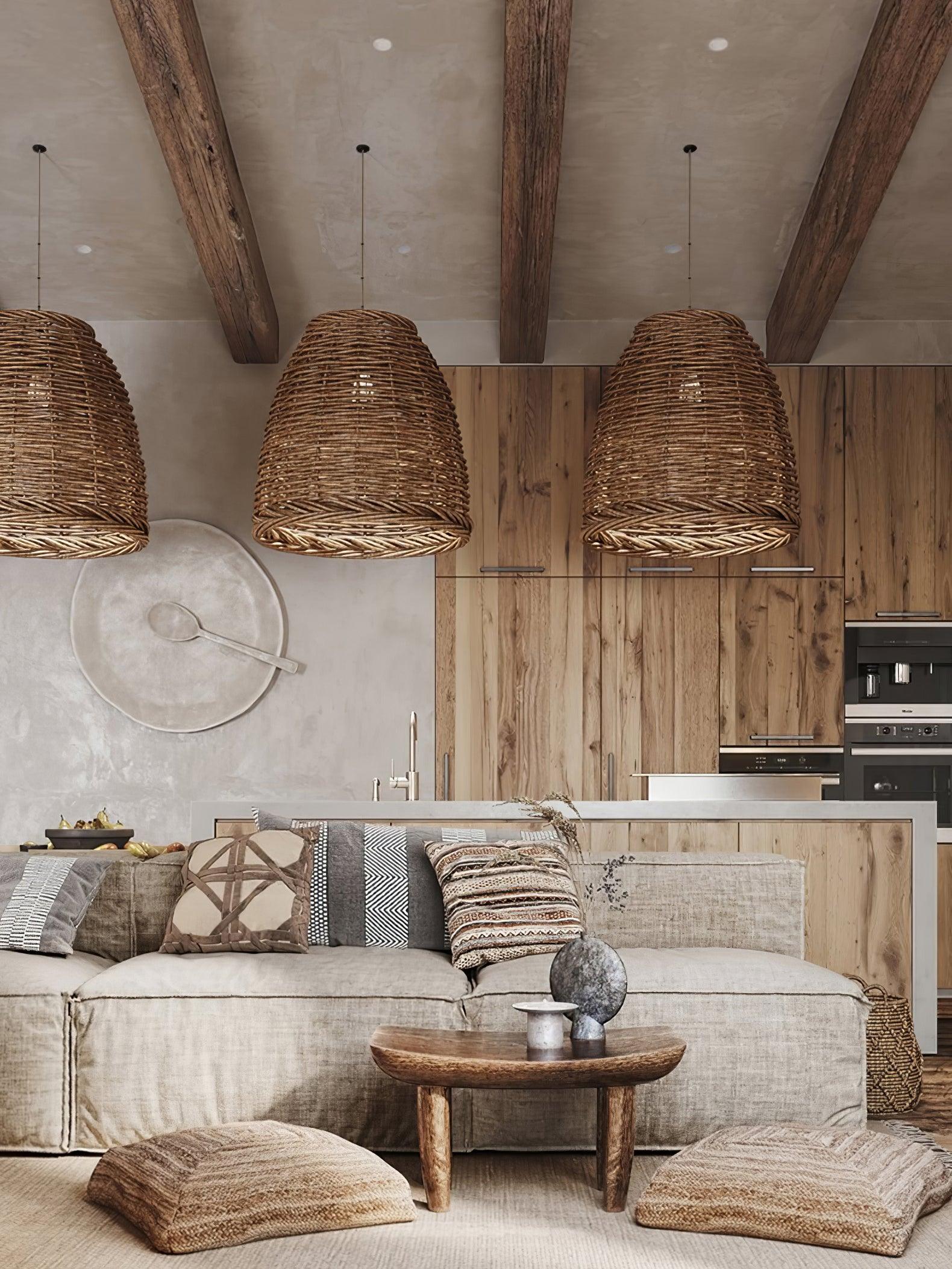 Wickora Vintage Wicker Pendant Lamp - Image 55