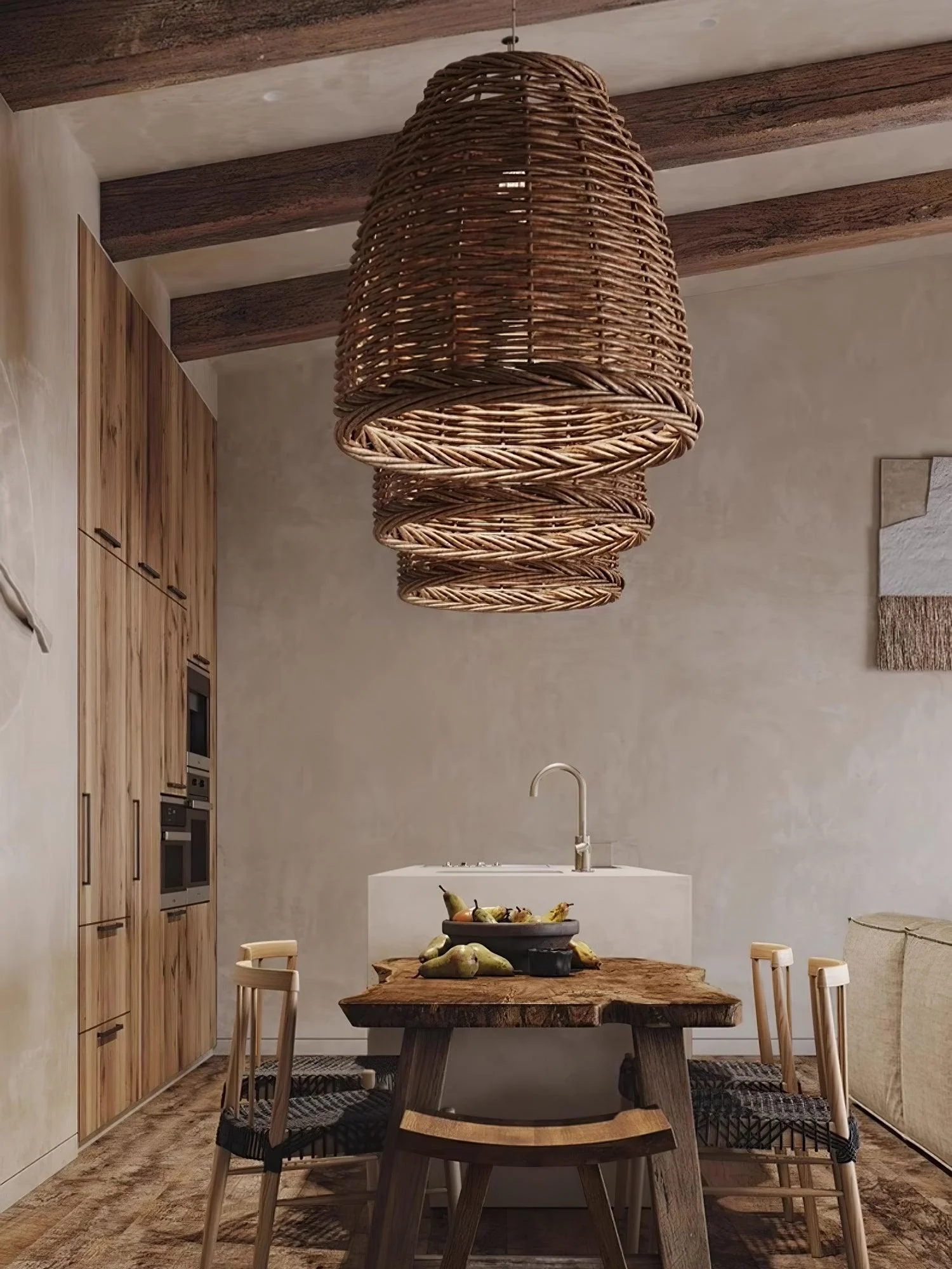 Wickora Vintage Wicker Pendant Lamp - Image 56