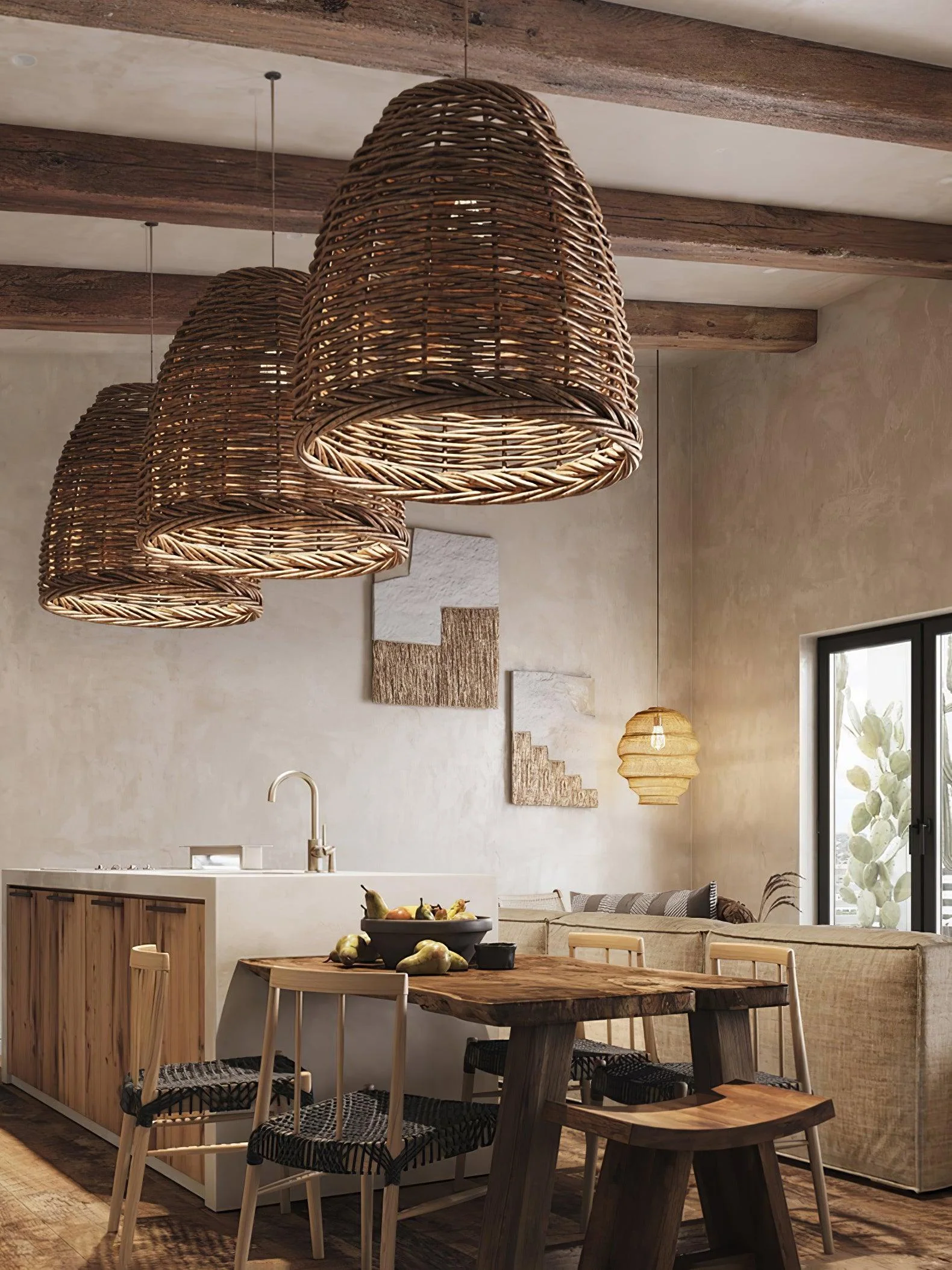 Wickora Vintage Wicker Pendant Lamp - Image 9