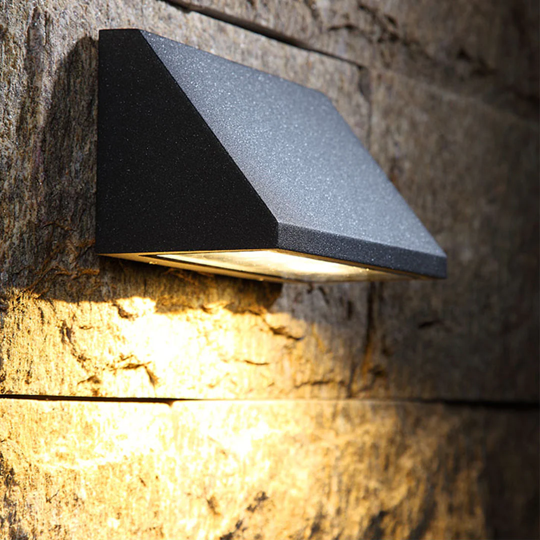 Wide LED Modern Classic Glass Outdoor Wall Light - Image 6