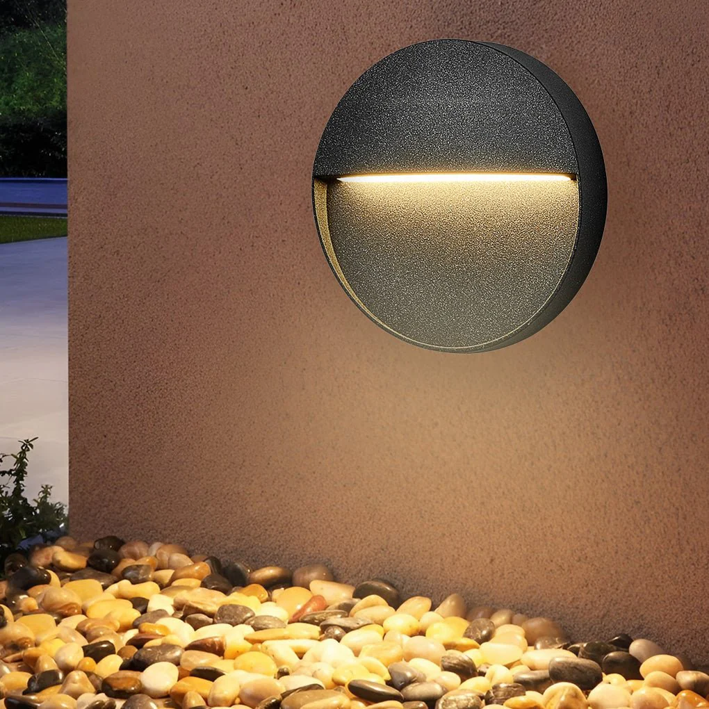 Winied Round Creative Outdoor Wall Step Sconces